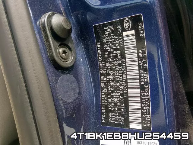 4T1BK1EB8HU254459 фото 2