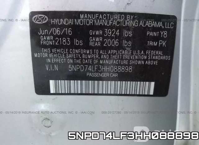 5NPD74LF3HH088898 фото 10