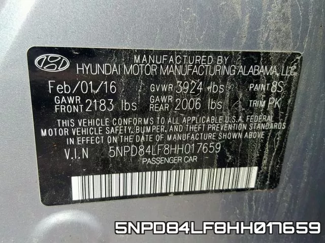 5NPD84LF8HH017659 фото 2