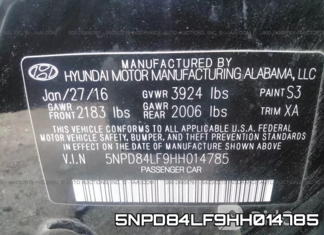 5NPD84LF9HH014785 фото 10