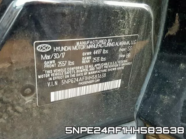 5NPE24AF1HH583638 фото 2