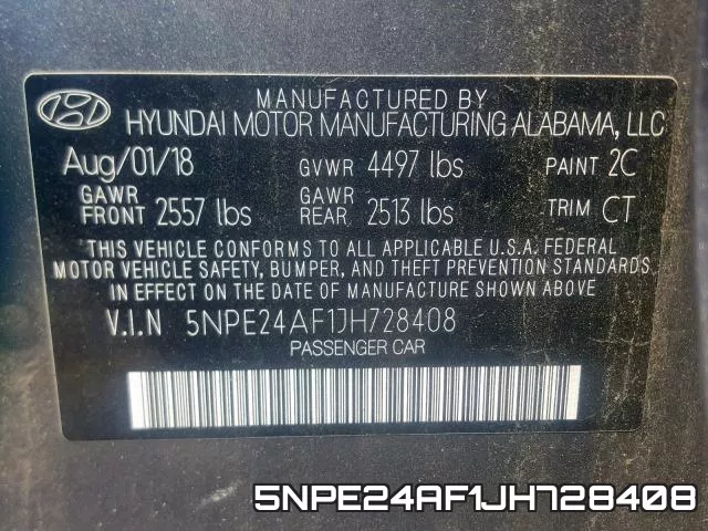 5NPE24AF1JH728408 фото 2