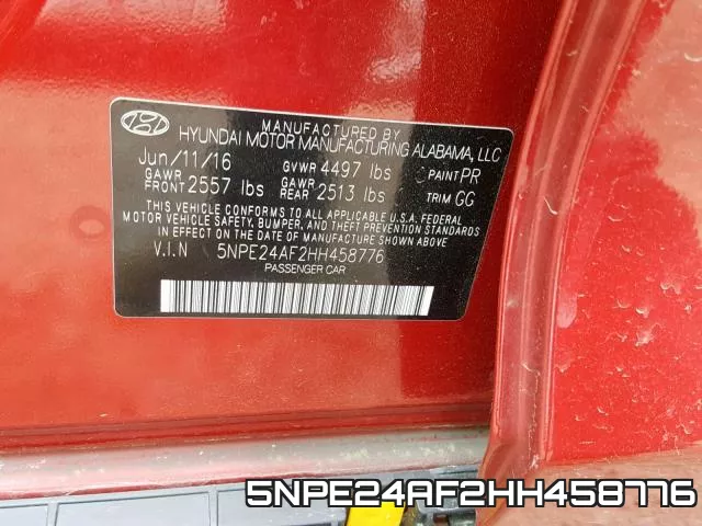5NPE24AF2HH458776 фото 2
