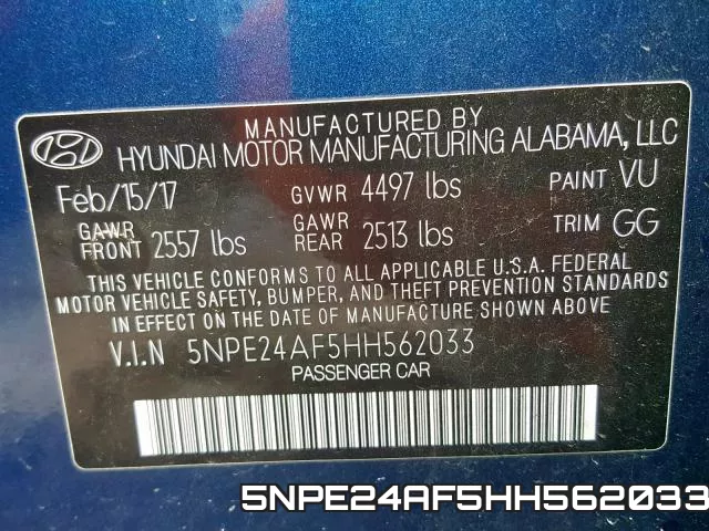 5NPE24AF5HH562033 фото 2