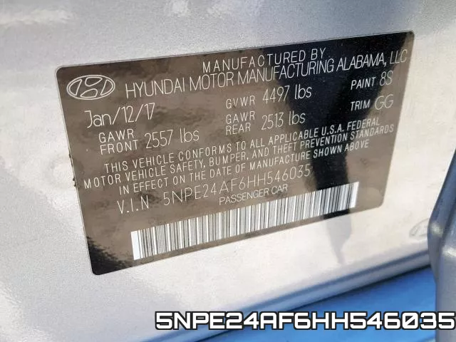 5NPE24AF6HH546035 фото 2
