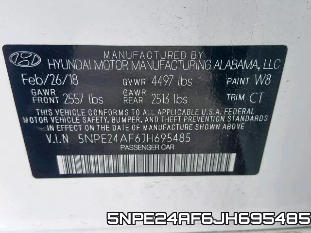 5NPE24AF6JH695485 фото 2