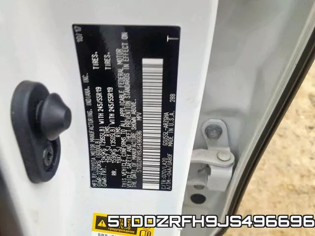 5TDDZRFH9JS496696 фото 2
