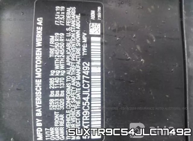 5UXTR9C54JLC77492 фото 10