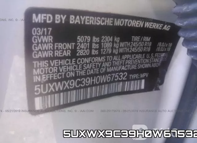 5UXWX9C39H0W67532 фото 10