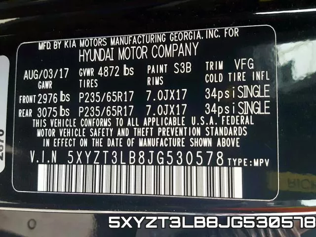 5XYZT3LB8JG530578 фото 2