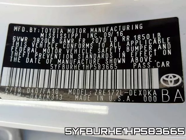5YFBURHE1HP583665 фото 2