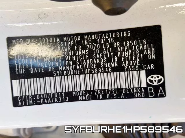 5YFBURHE1HP589546 фото 2