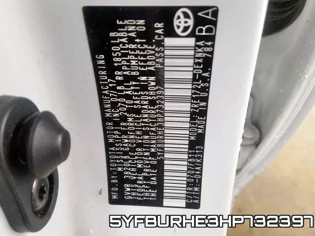 5YFBURHE3HP732397 фото 2