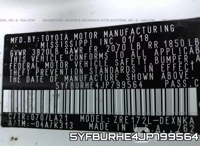 5YFBURHE4JP799564 фото 10