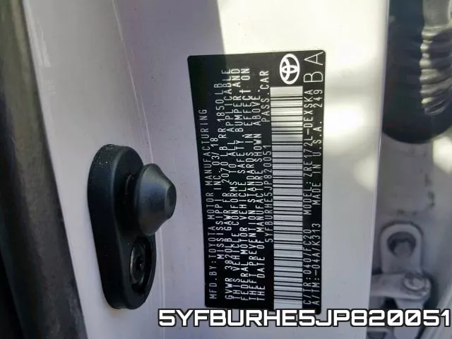 5YFBURHE5JP820051 фото 2