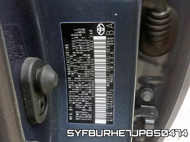 5YFBURHE7JP850474 фото 2