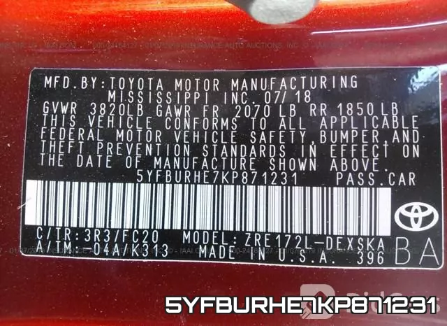 5YFBURHE7KP871231 фото 10