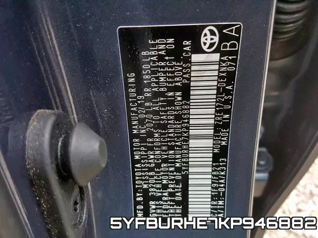 5YFBURHE7KP946882 фото 2