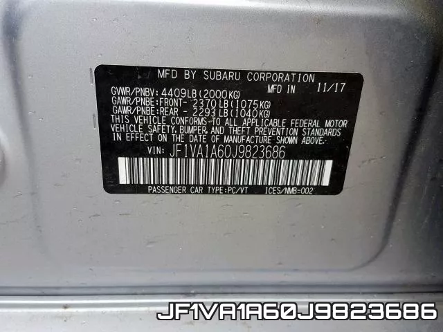 JF1VA1A60J9823686 фото 2