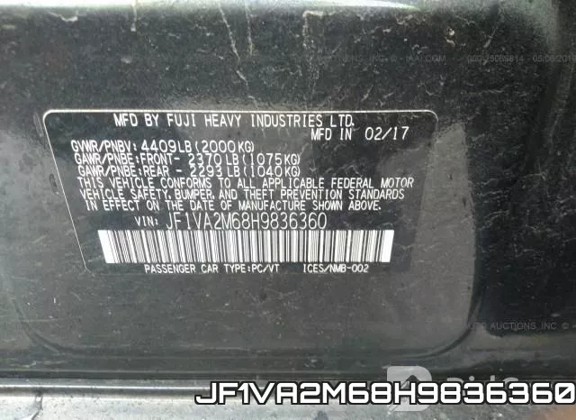 JF1VA2M68H9836360 фото 9