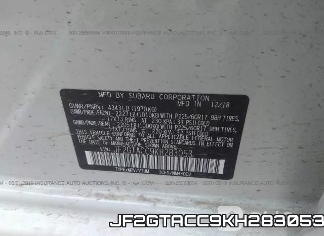 JF2GTACC9KH283053 фото 10