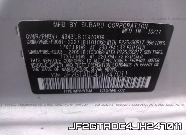 JF2GTADC4JH247011 фото 10