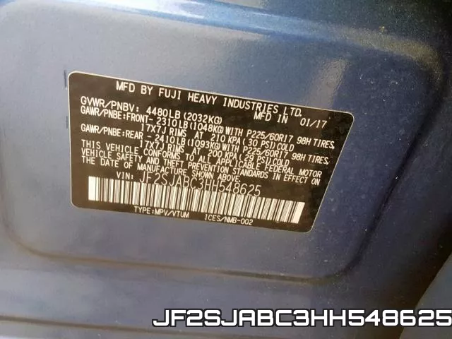 JF2SJABC3HH548625 фото 2