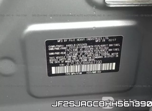 JF2SJAGC8HH567390 фото 10