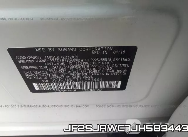 JF2SJAWC7JH583443 фото 10