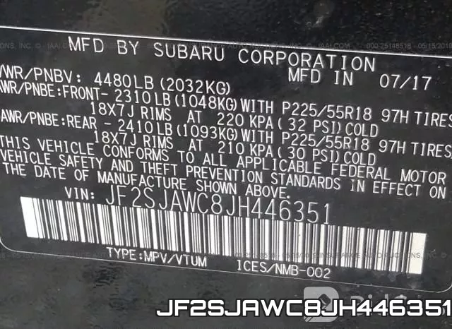 JF2SJAWC8JH446351 фото 10