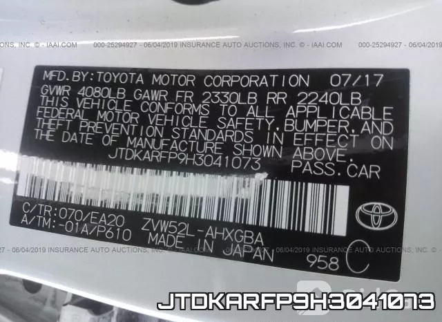 JTDKARFP9H3041073 фото 10