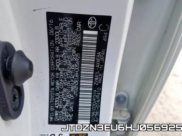 JTDZN3EU6HJ056925 фото 2