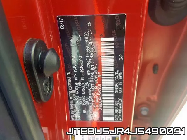 JTEBU5JR4J5490031 фото 2