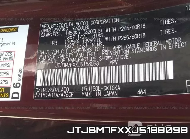 JTJBM7FXXJ5188098 фото 10
