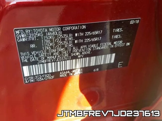 JTMBFREV7JD237613 фото 2