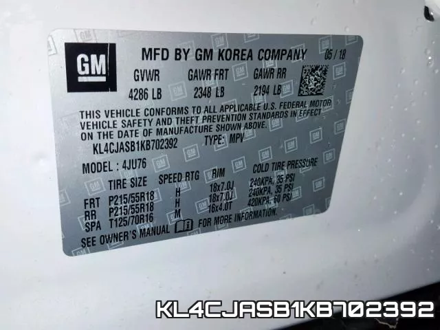 KL4CJASB1KB702392 фото 2