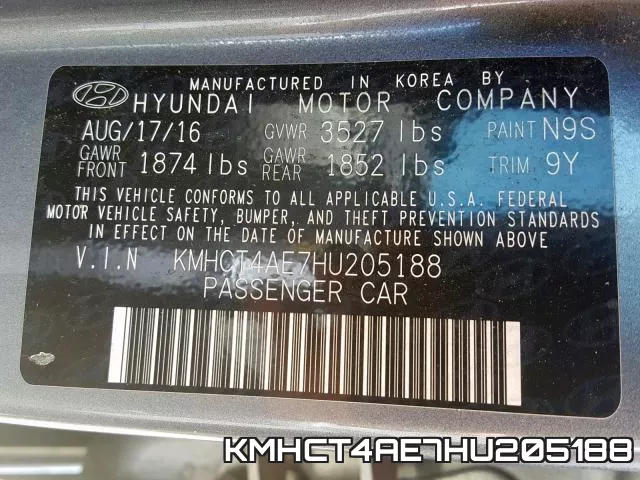 KMHCT4AE7HU205188 фото 2