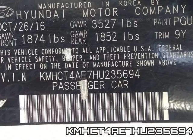 KMHCT4AE7HU235694 фото 10