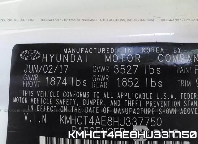 KMHCT4AE8HU337750 фото 10