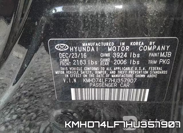 KMHD74LF7HU357907 фото 10