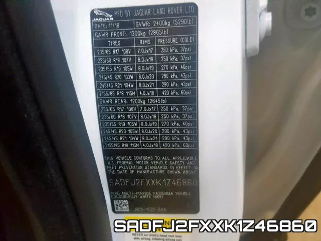 SADFJ2FXXK1Z46860 фото 2