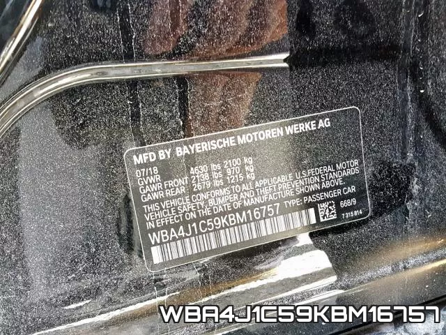 WBA4J1C59KBM16757 фото 2