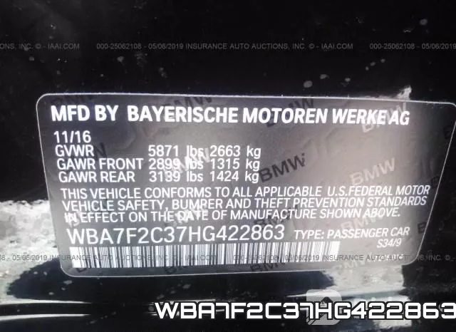 WBA7F2C37HG422863 фото 10
