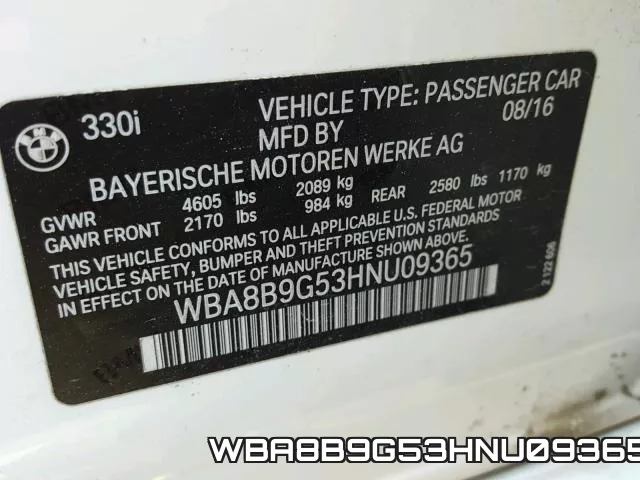 WBA8B9G53HNU09365 фото 2