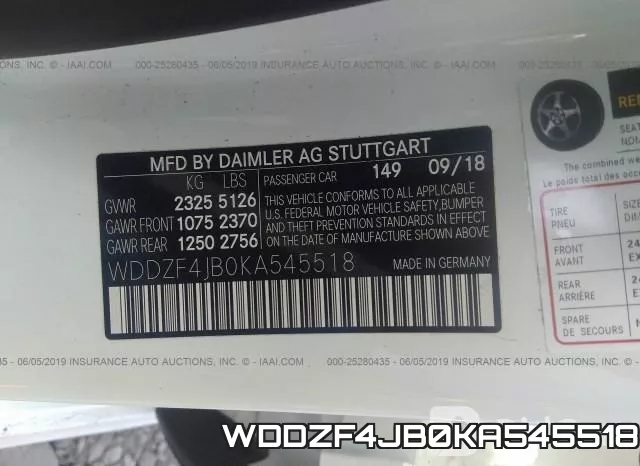 WDDZF4JB0KA545518 фото 10