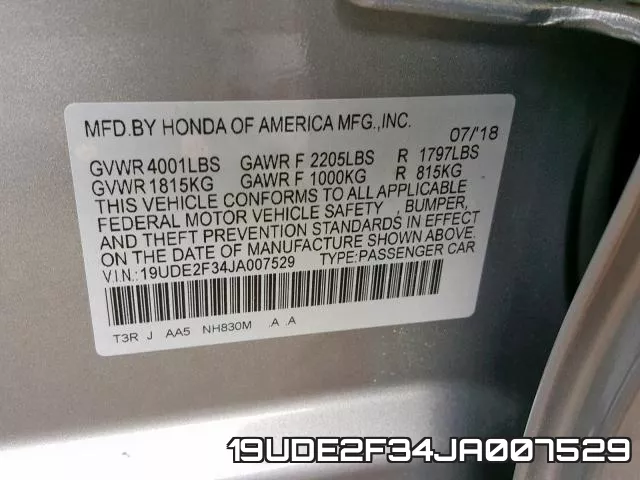 19UDE2F34JA007529 фото 2