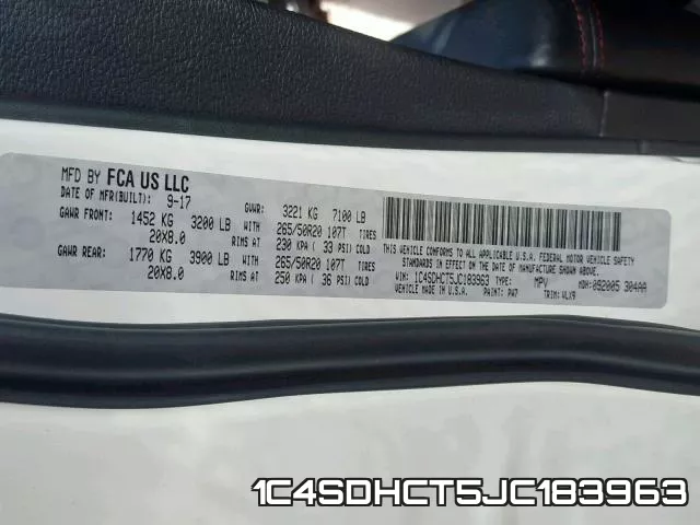 1C4SDHCT5JC183963 фото 2