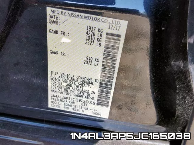 1N4AL3AP5JC165038 фото 2