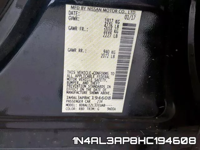 1N4AL3AP8HC194608 фото 2
