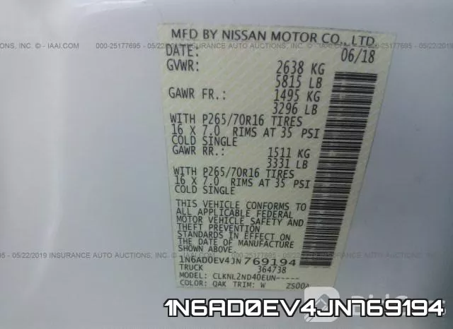 1N6AD0EV4JN769194 фото 10